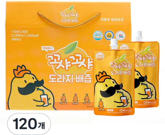꼬샤꼬샤 도라지 배즙 스파우트형, 110ml, 120개