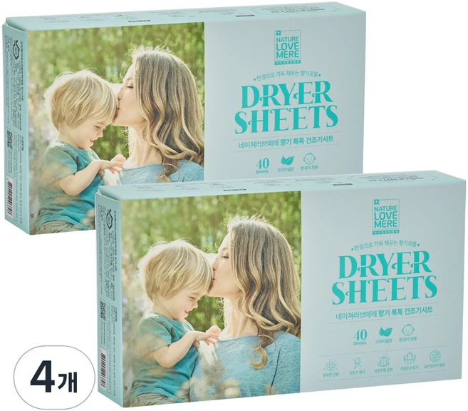 네이쳐러브메레 향기 톡톡 건조기시트 오리지널향, 40개입, 4개 - 쿠팡