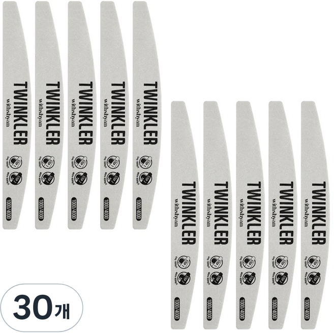 위드샨 트윙클러 네일 파일, 혼합색상, 30개