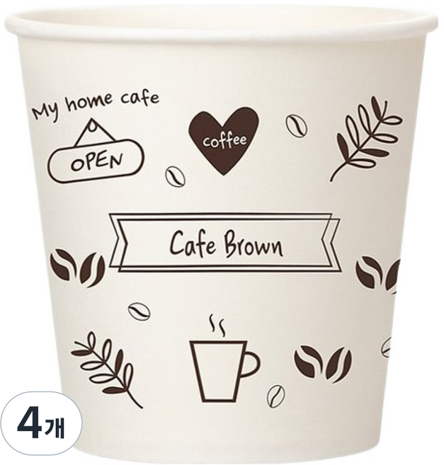 Iroul生活 Cafe Brown 印刷紙杯 180ml, 4個, 300入