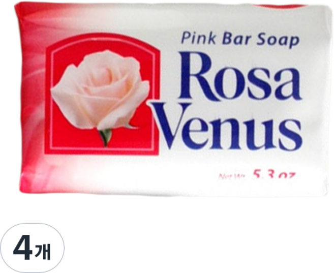 라코로나 로사비너스 목욕비누 장미향, 4개, 핑크
