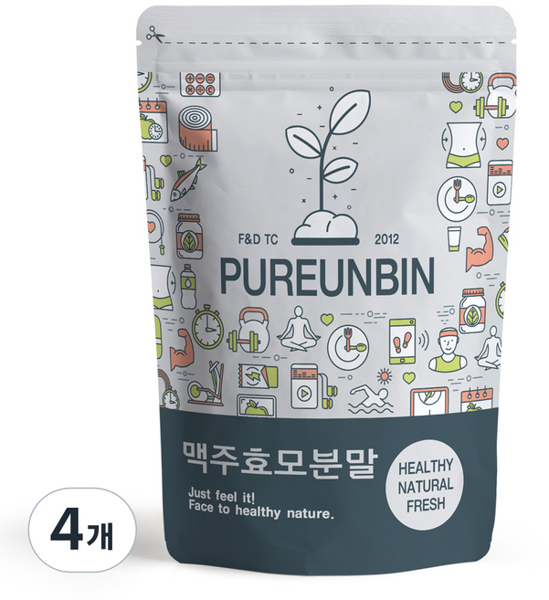 PUREUNBIN 乾燥啤酒酵母粉末, 1kg, 4個