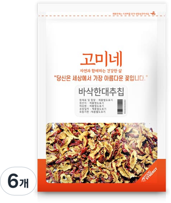 고미네 바삭한 대추칩, 100g, 6개