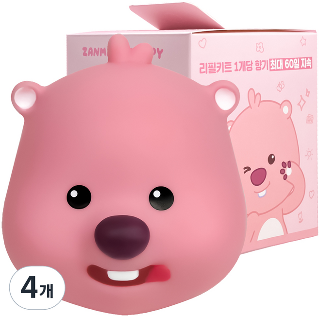 벨르아망 잔망루피 빅페이스 차량용 방향제 군침루피, 4개, 미드섬머나잇