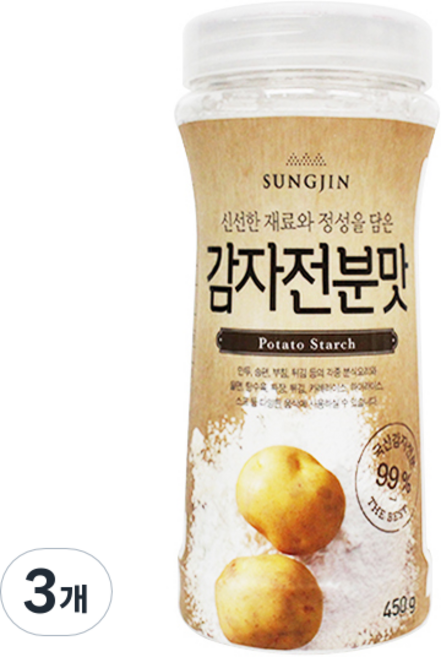성진식품 감자전분맛 용기형, 450g, 3개