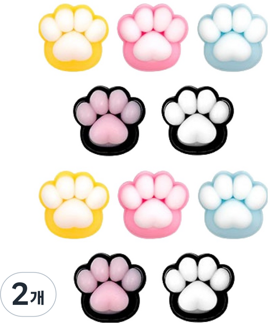 Joseonmunbanggu 貓掌軟軟捏捏樂 混合色 10入, 2個