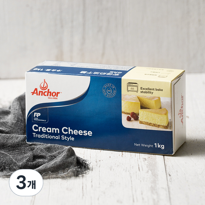 앵커 크림치즈, 1kg, 1개입, 3개