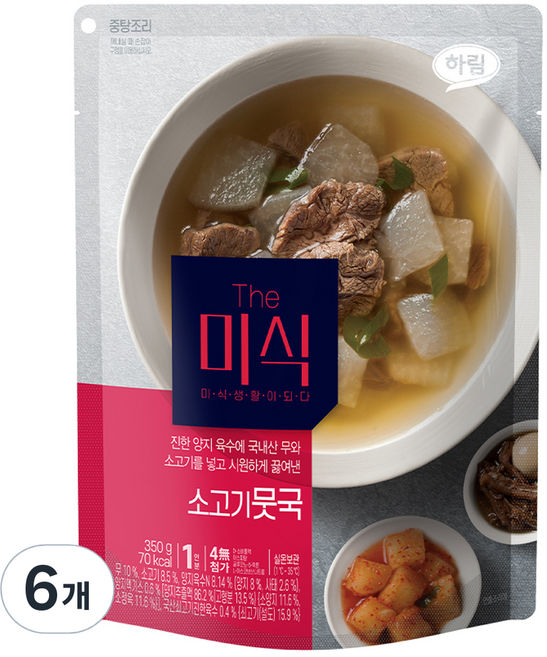 더미식 소고기뭇국, 350g, 6개