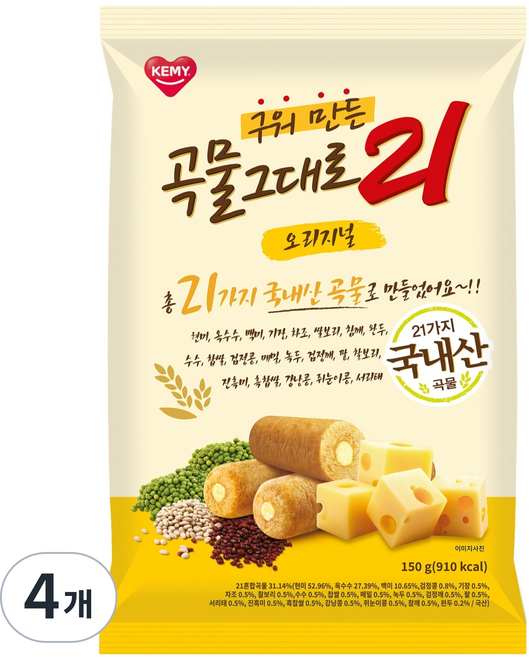 개미 구워만든 곡물그대로 21 과자, 4개, 150g