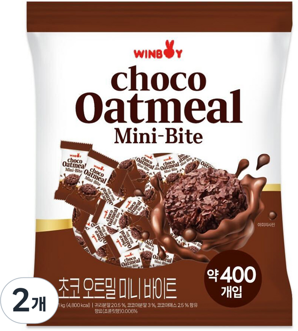 윈보이 초코 오트밀 미니 바이트, 1kg, 2개