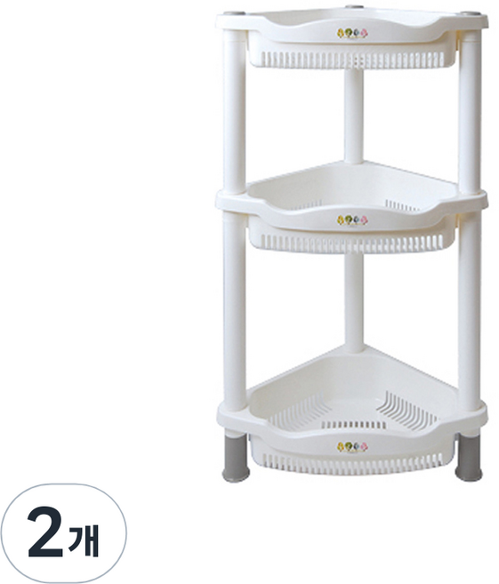 니드코 포레스트 스탠드 코너 3단 욕실선반 랜덤발송, 랜덤 발송, 2개