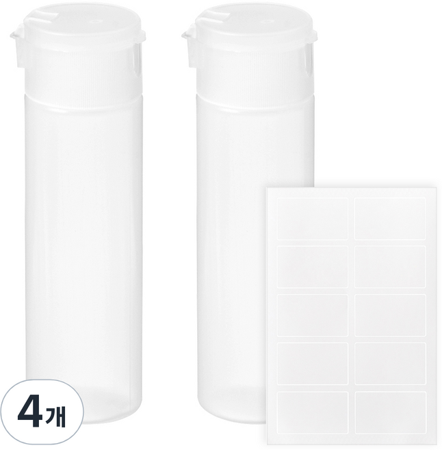 코멧 똑딱이 소분 용기 50ml, 투명, 4개