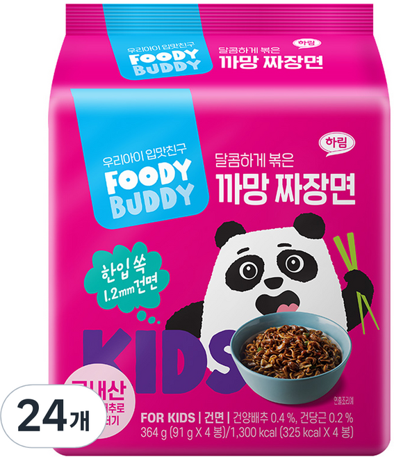 푸디버디 까망 짜장면, 91g, 24개