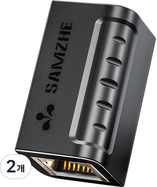 삼지 1000Mbps 랜연장 키스톤 잭 커플러 RJ45, 블랙, 2개