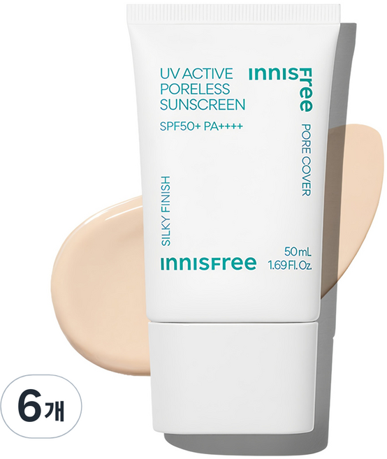 INNISFREE UV毛孔隱形防曬霜 SPF50+ PA++++, 50ml, 6條