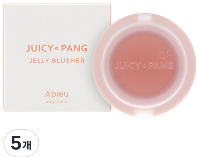 어퓨 과즙팡 젤리 블러셔 4.8g, CR01 싱숭생숭복숭아, 5개
