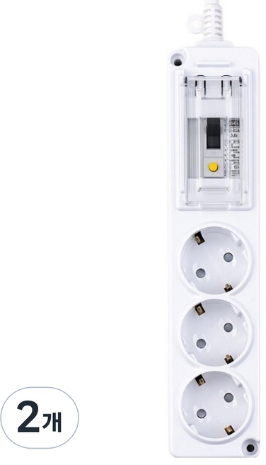 보코 고용량 4000W 누전차단용 멀티탭 3구, 3m, 화이트, 2개
