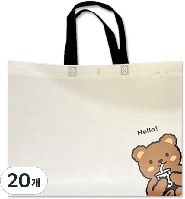 아이엔피 타포린 손잡이백 대 42 x 32 x 10 cm, 헬로베어, 20개