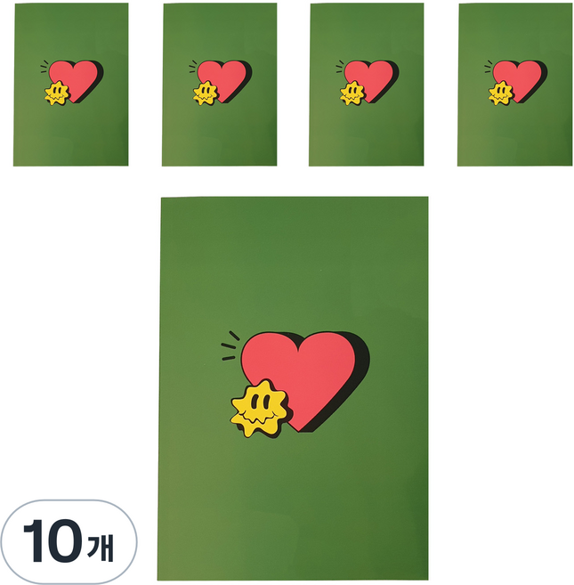 몬스타 하트 18줄 노트, 초록, 10개