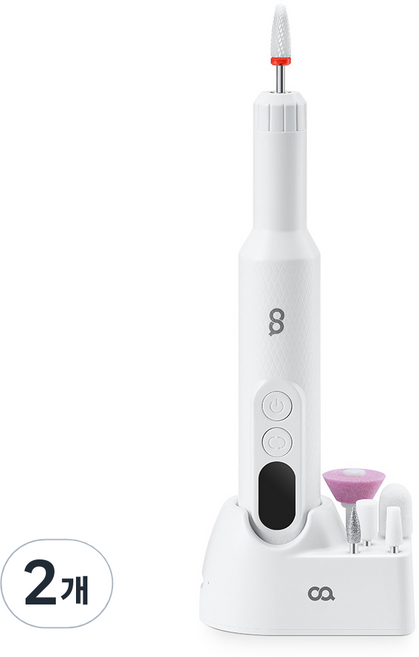 오아 무선 전동 쏙오프 이지 네일드릴 + 비트세트, 화이트, 2개
