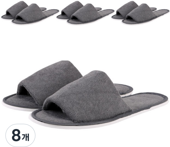 실내슬리퍼 타올천 C, 회색, 8개
