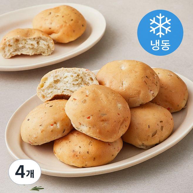 하루쌀 야채 모닝빵 (냉동), 400g, 1개입, 4개