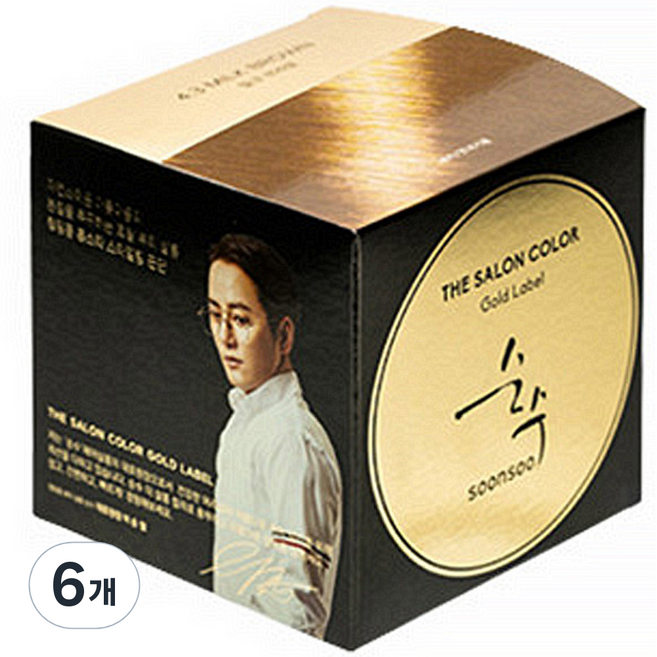 순수 더 살롱 컬러 골드라벨 염모제, 밀크브라운, 6개