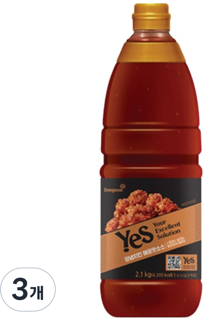 동원예스 양념치킨 매운맛 소스, 2.1kg, 3개