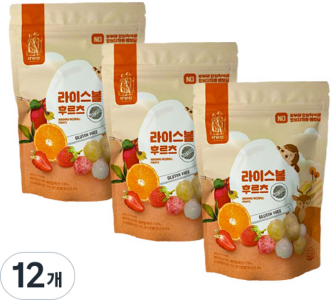 아비삭 라이스볼, 후르츠, 12개, 30g