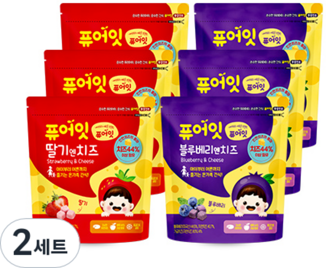 퓨어잇 내이브로 딸기엔치즈 3p + 블루베리엔치즈 3p, 딸기치즈, 블루베리치즈, 2세트
