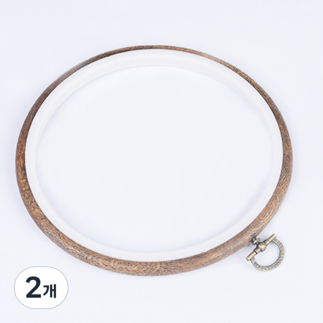 홈데코 원형 수틀 17cm, 우드, 2개