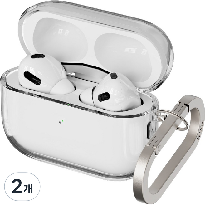 NUART 水晶 TPU 防變色果凍保護殼, 2個, AirPods Pro 3, 透明