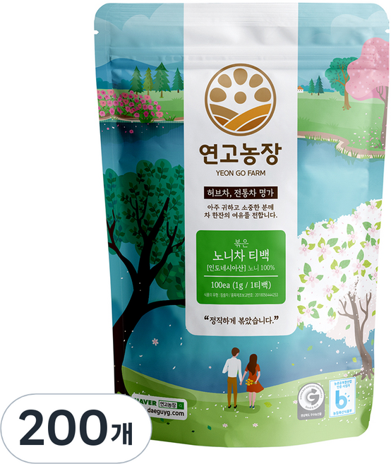 연고농장 볶은 노니차 삼각티백, 1g, 100개입, 2개