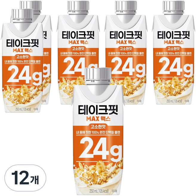 테이크핏 맥스 내 몸에 핏한 단백질 플랜 고소한맛, 250ml, 12개