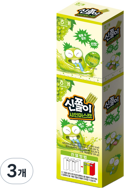 해태제과 신쫄이 샤인머스캣 젤리, 480g, 3개