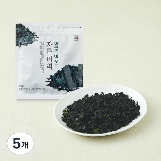 주일 완도 명품 자른미역, 5개, 20g