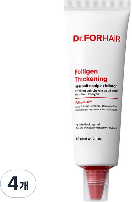 닥터포헤어 볼륨 강화 두피각질 탈모 폴리젠 씨크닝 엑스폴리에이터, 60g, 4개