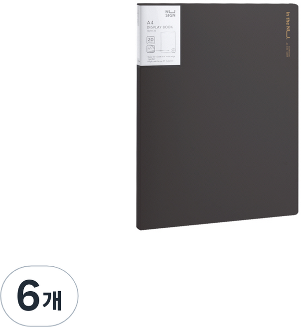 NUSIGN 紐賽 粉彩現代透明文件夾 20p, 6個, 深灰色