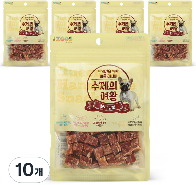 수제의여왕 강아지 간식, 오리큐브, 70g, 10개