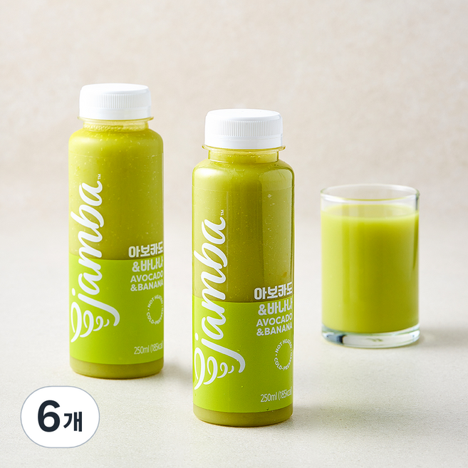잠바주스 아보카도 바나나 과채주스, 6개, 250ml