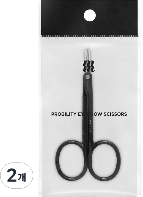 머지 프로빌리티 눈썹 정리 가위, 블랙, 2개