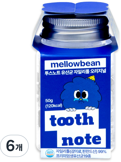 투스노트 유산균 자일리톨 캔디 오리지널, 50g, 6개