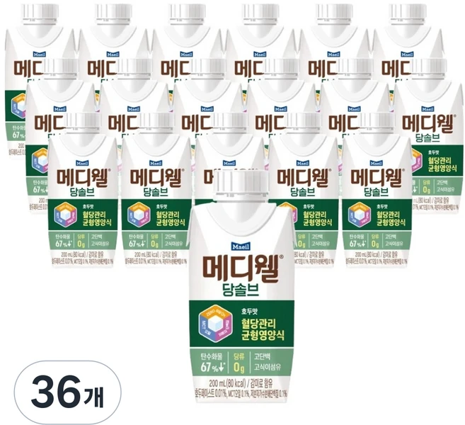 메디웰 당솔브 호두맛 혈당관리 균형영양식, 200ml, 36개 - 쿠팡