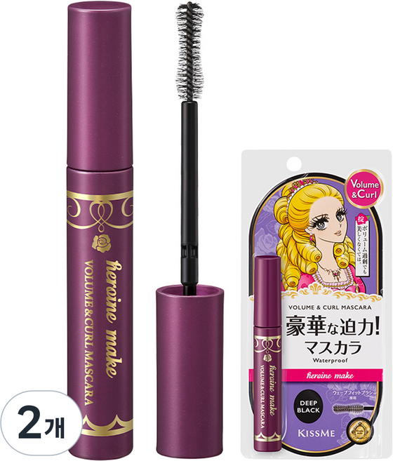 히로인메이크 볼륨앤컬 마스카라 EX 6g, 딥블랙, 2개