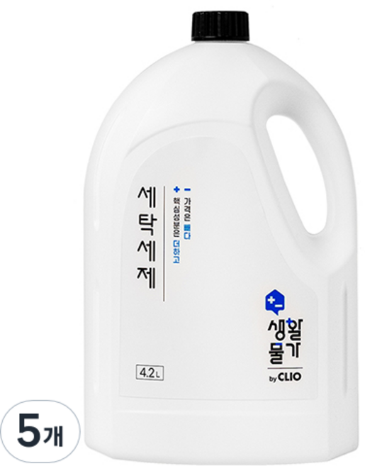 크리오 생활물가 세탁세제 일반드럼겸용, 4.2L, 5개
