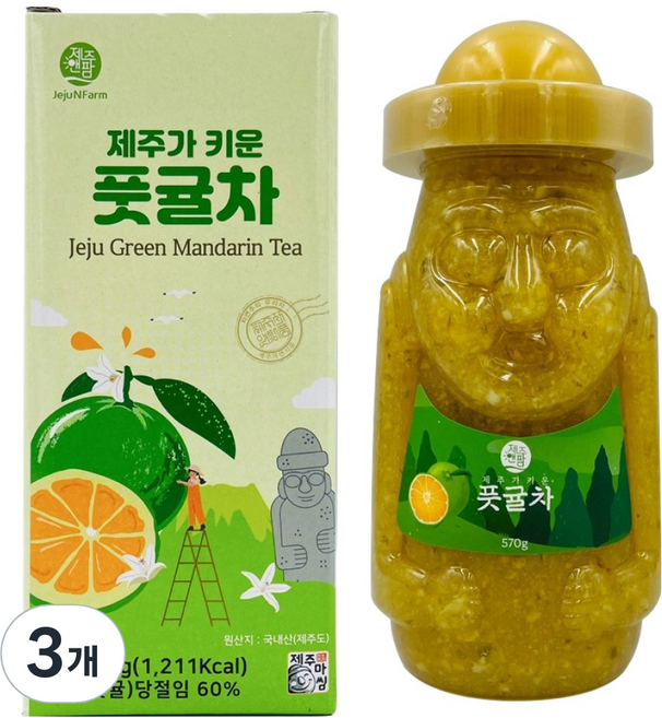 제주앤팜 풋귤차, 570g, 3개, 1개입