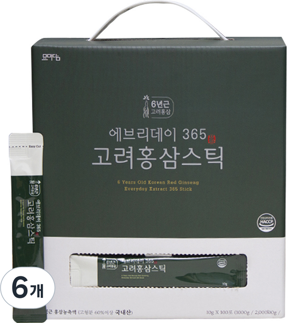 묘미담 에브리데이 365 고려 홍삼 스틱 100p, 1kg, 6개