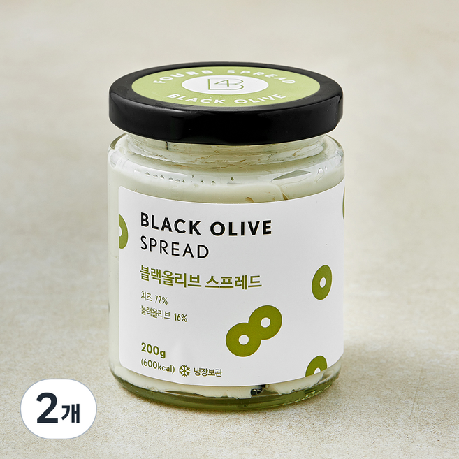 포비 블랙올리브 스프레드, 200g, 2개, 1개입