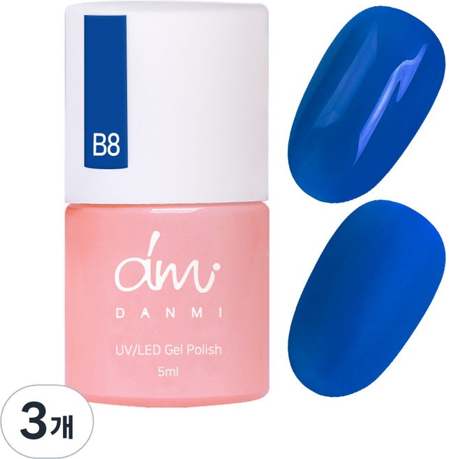단미 컬러 젤네일, B8 블루진, 5ml, 3개