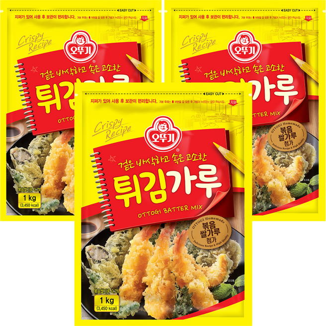 오뚜기 튀김가루, 1kg, 3개